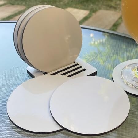 Kit Porta Copos em MDF - Lacado Branco Brilhante