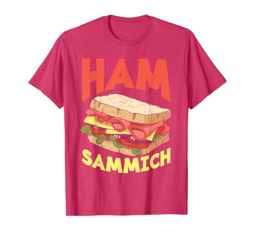 Ham Sammich Ham Sandwich Lover Funny Sandwich T-Shirt, Men, Red Heather, 3X-Large