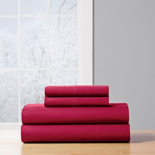 Stoneberry Home 100% Cotton Sheet Set with Fitted Sheet, Flat Sheet, and Pillowcases