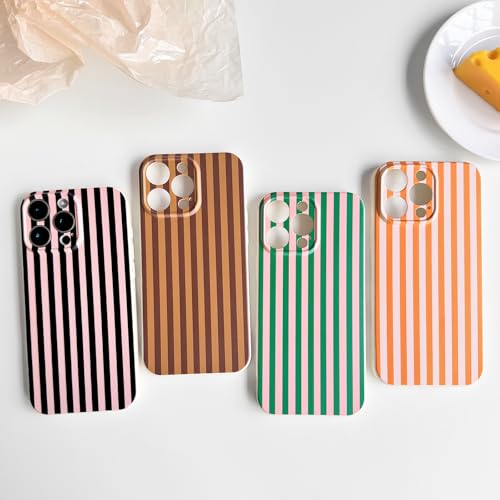 Lovmooful for iPhone 15 Pro Case Cute Color Striped Design-Orange&Pink by Lovmooful - Used condition - Image 6