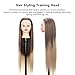 KunEchevyr Blonde Gray Gradient Wig Hair Mannequin Head, Hairdressing Styling Training Head, High Temperature Synthetic Hair with Clear Hairline, Braiding Practice Doll Head Kit for Beauty St