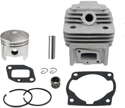 44mm Cylinder and for Piston Kit for 52CC 44-5 Motor Brush Cutter, Metal Replacement Set with Rings and Pins for Grass Trimmer Repair(A)