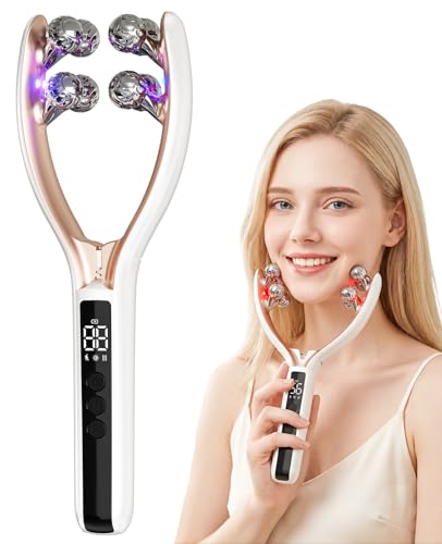 AFLUODN 5 in 1 Face Massager, Face Roller Jaw & Tmj Massager for Lymphatic Drainage, Ice Roller for...