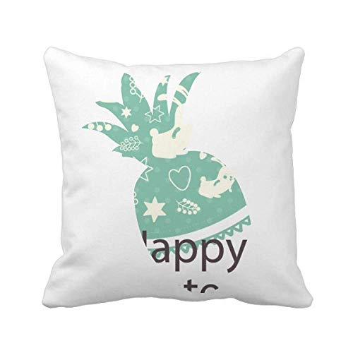 Housse de coussin lapin Pâques vert pour raviver un canapé usé