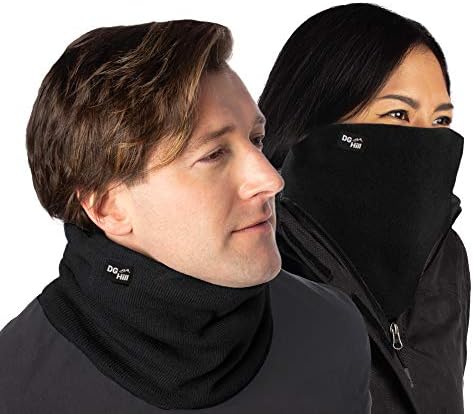 DG Hill (2 Pack) Thick Heat Trapping Thermal Neck Warmers, Winter Neck Gaiter Set Fleece Lined