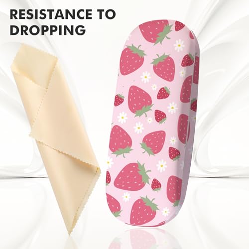 Image of Glasses Case Hard Shell,Portable Protective Eyeglasses Case, Eyeglass Holder Box with Cleaning Cloth,for Women Men