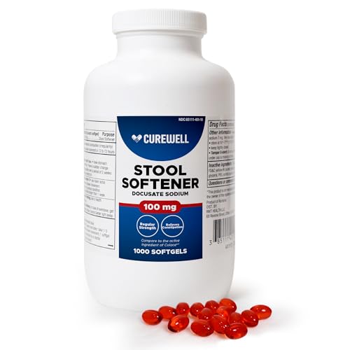 CUREWELL Docusate Sodium Stool Softener 100mg, 1000 Softgels