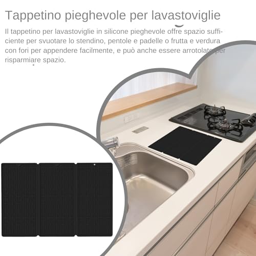 Alfombrilla de secado plegable con base de silicona resistente para tazas y vasos 3