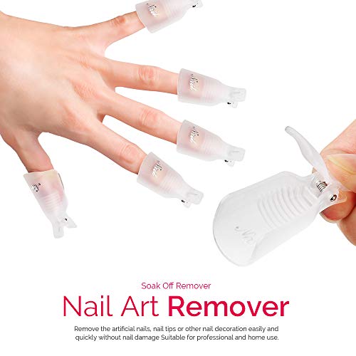 image for Teenitor gel nail remover kit with10pcs Gel Clip Remover, Brush for Na