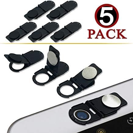 Webcam Cover with Magnet-Lock Technology by Simply Secure | Bye-Bye Camera Spy | Now You Know You're Covered (5 pack black)