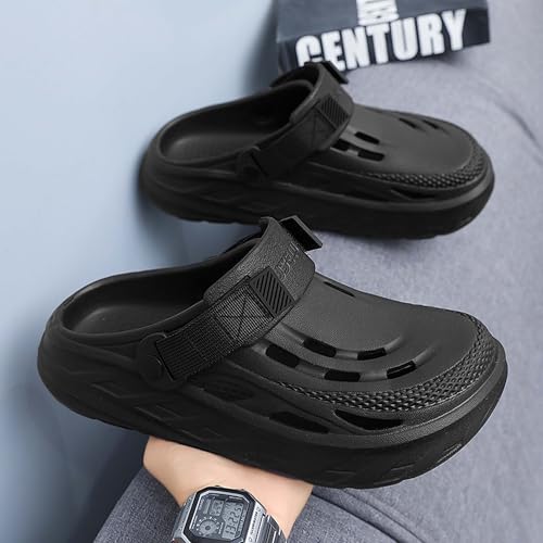 Thick Soled Perforated Shoes for Men, Two Pairs of Cool Slippers, Breathable Beach Shoes3