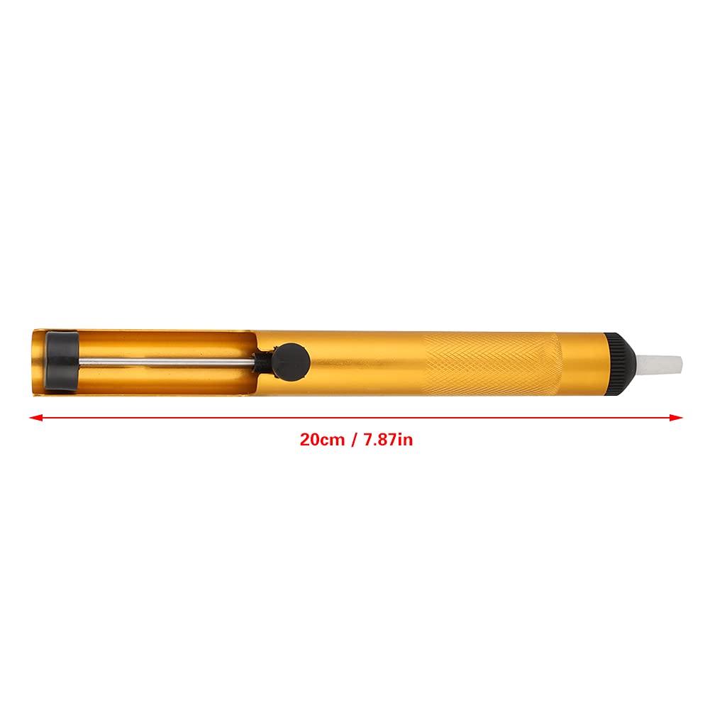 20cm / 7.87in Hand Desoldering Pump, Total Aluminum Gold Vacuum Pump Solder Removal Tool for Through-Hole Desoldering(All Aluminum Gold)