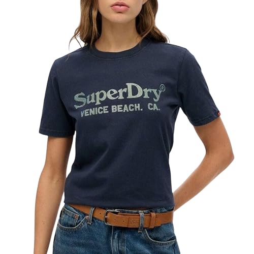 Superdry T-Shirt Venue Metallic Relaxed Femmes