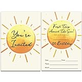 Boho First Trip Around the Sun First Birthday Invitations Fill-In Set of 20 with Envelopes Sunshine...