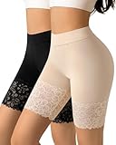 J-pone Slip Shorts for Under Dresses Lace Shorts Anti-Chafing Short for Women High Waisted Underwear Women Seamless Boyshorts Panties MultiPack-L