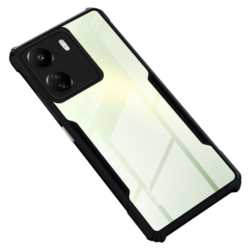 SHINESTAR Redmi 13C 4G / Poco C65 Back Cover Case | Ultra Thin 360 Degree Protection Crystal Clear Tranparent Bumper Back Cover Case for Redmi 13C 4G / Poco C65 - Black (B0CRZQB5J8) Amazon Price History, Amazon Price Tracker