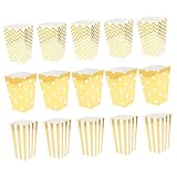 LALAFINA 60個 入り使い捨てポップコーン紙ボックス パーティースナック用フレンチフライ対応 おしゃれな条紋 螺旋 丸点柄 爆米花容器 お菓子