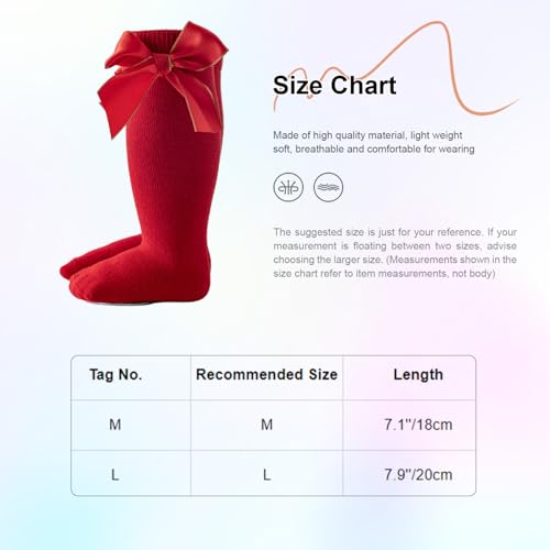 Kaerm Toddler Baby Girls Knee High Socks Cute Bowknot Princess Stockings Cozy Warm Cable Knit Winter Socks2