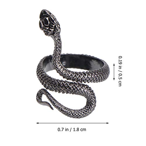 EXCEART Anéis de cobra retrô gótico dedos anéis ajustáveis Anéis de animal joia para mulheres homens