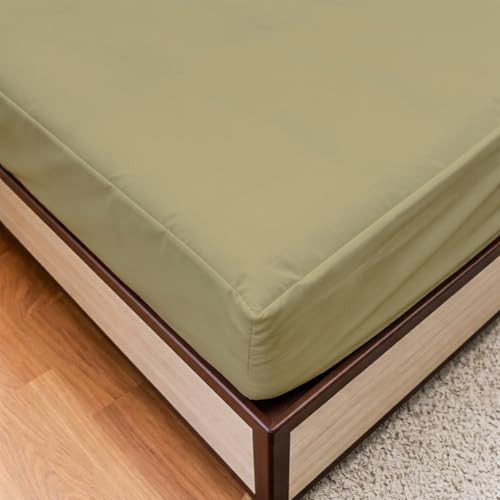 Image of 100% Waterproof Mattress Protector Single Size Bed 30x72 Inch, Non Woven Fabric Fitted Mattress Cover with Elastic, Waterproof Bed Protector, Hypoallergenic, 10 Inch Deep Pocket - Taupe