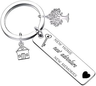 QMVMV New Home Gifts New Home New Adventures New Memories Keyring Keychain Housewarming Gifts for Relatives and Friends