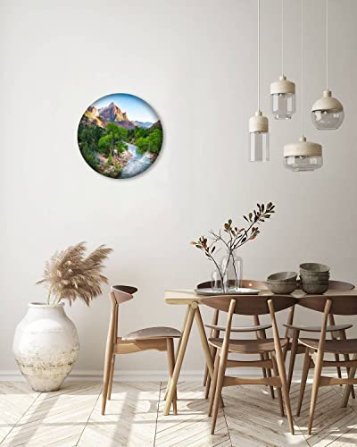 Decorative Plates Beautiful Zion National Park On Sunny Dayutahusa Landscape Stock Wall Decor Ceramic Ornament With Display Stand And Hook Up For Festival, Parties, Wedding 10", Collector Plate #TOP3