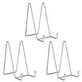Decolore 3 Pack 6 inch Silver Metal Display Stands for Plate Stand Plate Holder Display Stands for P