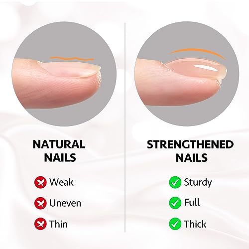 GAOY 6 Colors Builder Gel Set for Nails, Milky White Pink Nude Sheer Jelly Nail Strengthener, Soak Off Nail Extension Hard Gel, Yummy Jelly, Base Coat Top Coat Needed 2Pcs