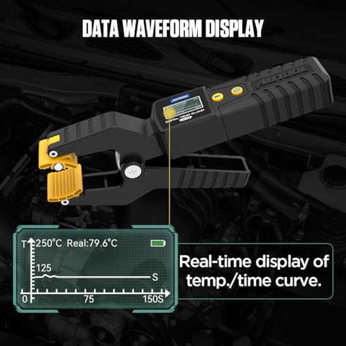 Image of AUTOOL Digital Thermometer HVAC,Pipe Clamp Thermometer for Heating and Cooling Systems, Digital Temperature Clamp HVAC for in-Pipe Measurements, Waveform Display