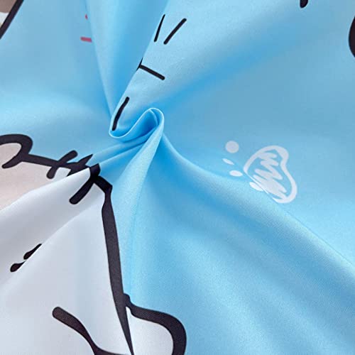 HOSIMA Blue Cats Duvet Cover Double Size, Kawaii Cat Bedding Set, Durable Comforter Cover Set for Boys Girls Easy Care (No Comforter) - Image 4