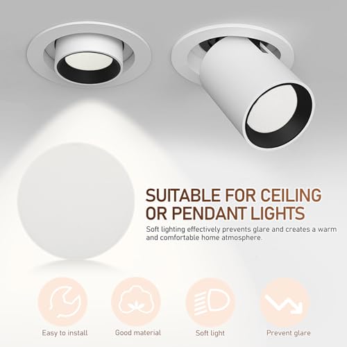 Image of HOMSFOU 2pcs Lampshade Diffuser: 7 Inch Anti-Glare Soft Light Diffuser For Ceiling Lamps - Cloth Lampshade with Stickers For Nursery Bedroom Living Room (White)