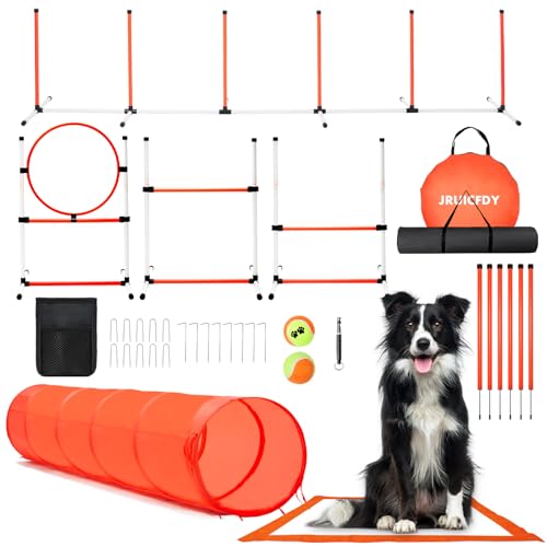 Dog Agility Course Backyard Set, Dog Agility Equipment, Pet obstacle Course Backyard with 6 Dual...