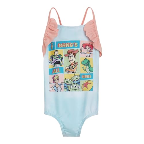 Disney Toy Story Toddler Girls UPF 50+ One Piece Bathing Suit Tie Dye Pastel Turquoise