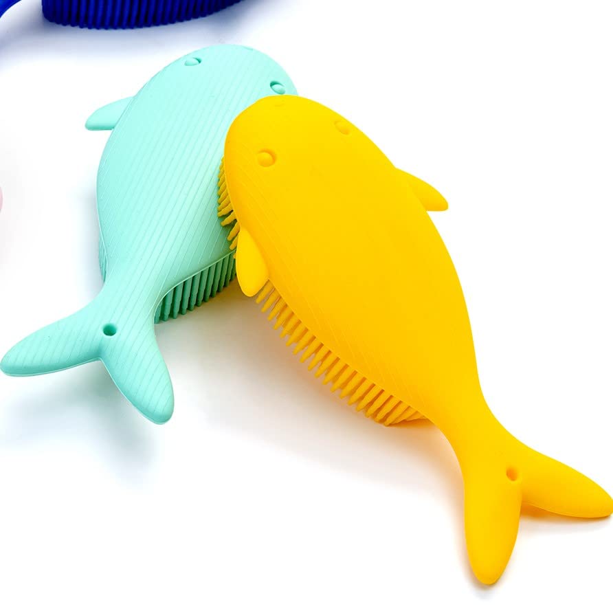 Cepillo sensorial prémium para niños o autismo, limpiador corporal de silicona suave, cepillos sensoriales 2 en 1 para terapia ocupacional, esponja