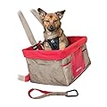 Kurgo Heather Car Booster Seat for Dogs, Quick & Secure Installation, Includes Seat Belt Tether, Fleece Lining, Nutmeg/Red