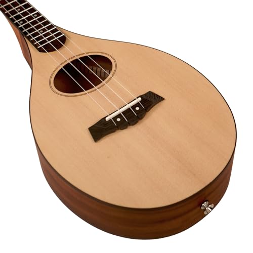 Image of Kadence UKT11 Tenor 26 inch Acoustic Mandolele | Solid Spruce Wood | Teardrop Shape | Comes with Bag | Includes Learning Course | Natural