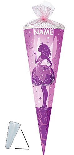Preisvergleich Produktbild Kinderland Schultüte - Elfenkönigin - Schmetterlings Fee - 35 cm incl. Namen mit Tüllabschluß - Zuckertüte - mit / ohne Kunststoff Spitze Spitze - Nestler - Elfen - Schm..