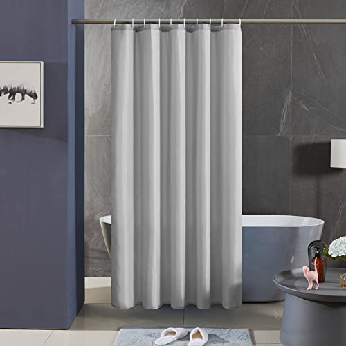 Scamzsure Cortina de Ducha para Ducha de Esquina Antimoho Gris Cortina de Baño Tela de Poliéster Impermeable Lavable Resistente Cortina Bañera Pequeña 120×180cm con 12 Ganchos a Prueba de óxido Cover