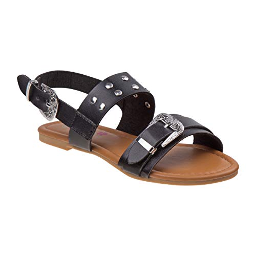 Josmo Girl's Violet Sandal, Black, 1 Medium US Little Kid