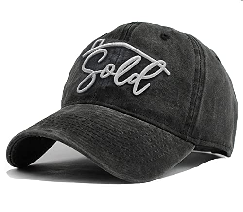 Image of Sold Baseball Cap Adjustable Distressed Hat for Real Estate Agent
