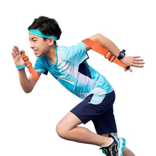 Arm Swing Trainer for Youth, Adjustable Nylon Running Arms position for 90 Degrees – Essential Running Form, Speed, Endurance - Track and Field Equipment for Track, Sprint, Agility Drills (Orange)