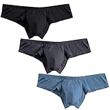 HOOFESAN Men's Underwear Micro Modal Bikini Briefs Low Rise Half Back Coverage Silky Touch Underpants Multipack