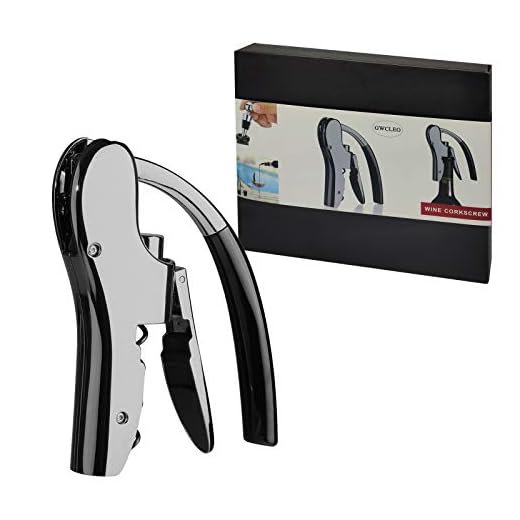 Sacacorchos, GWCLEO Lujo Compacto Abrebotellas con Cortacápsulas Integrado, Juegos de Accesorios para Vino con Tapones y Vertedores para Vino, Sacacorchos de Camarero con Elegante Caja de Regalo