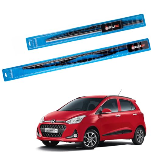 Image of Windshield Car Wiper Blades Metal Frame Water Repellant Cleaning Wiper Blades Refills Best for Hyundai I10 Grand (2013 Onwards) Dr 22 inch /Pa 16 inch