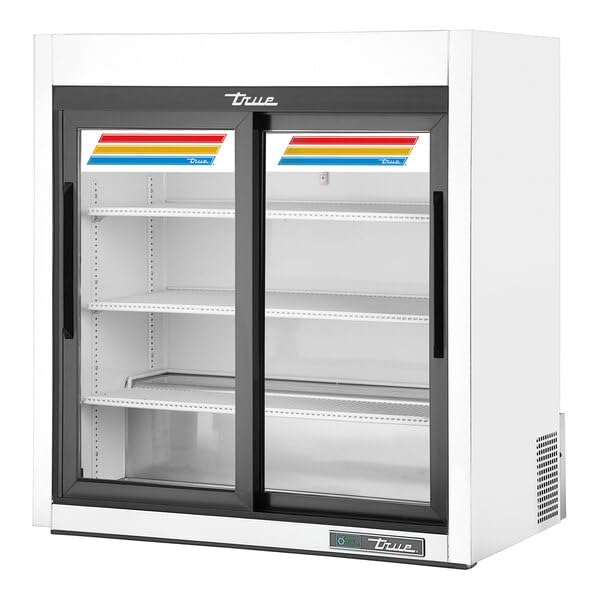 Generic 36"" Commercial Refrigerator, Powder-Coated Steel Exterior, Aluminum Interior, Double Pane Thermal Glass Doors, LED Lighting, 3 Adjustable Shelves, 115V, R-290 Refrigerant, Black/white