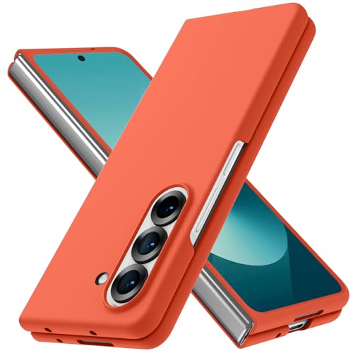 YUSHILANBO �Ή� Galaxy Z Fold 6 �p�� �P�[�X ���^ �l�C �y�� ���΂ݖh�~ �X�}�z�P�[�X �Ռ��z�� PC�f�� �V���v�� �n�[�h �����Y�ی� �Ռ��z�� �ϋv �l�C �g�уJ�o�[ �I�����W -15-ZFOLD6-09