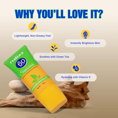 Image of Maliao Green Tea & Vit E Sunscreen SPF 60 PA+++ | Broad Spectrum Sun Protection | Hydrating & Soothing Formula | Non-Greasy | Lightweight & Quick Absorbing | Suitable for All Skin Types | 100g