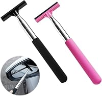 2 Stück Einziehbare Abzieher für Auto, Fensterabzieher für Scheiben, Kompakt und Vielseitig, Geeignet für Badezimmer, Dusche, Spiegel und Auto (Schwarz & Rosa)