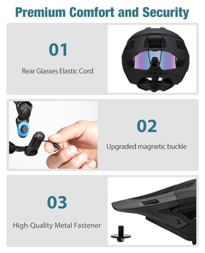 Favoto Adult Mountain Bike Helmet for Men & Women, Magnetic