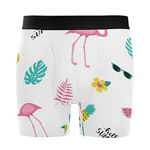 Bóxer para hombre de algodón elástico Vnurnrn con estampado de flamenco, pack de 2 calzoncillos